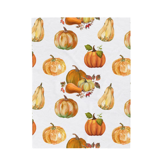 Pumpkin Patch - Velveteen Plush Blanket