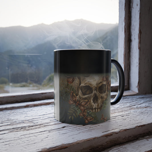 Moths and Skulls - Color Morphing Mug, 11oz