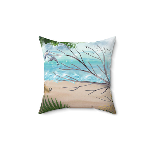 Wild Beach - Spun Polyester Square Pillow