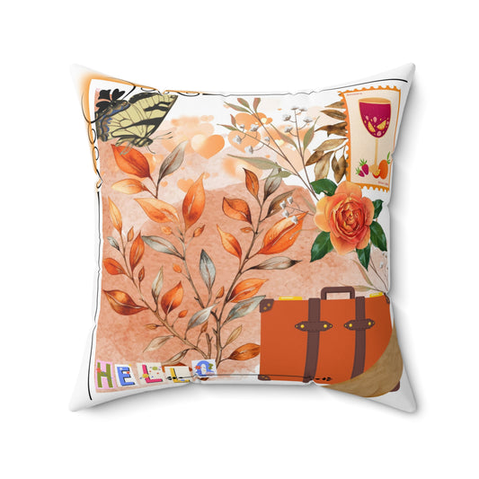 Scrapbooking Traveler Spun Polyester Square Pillow