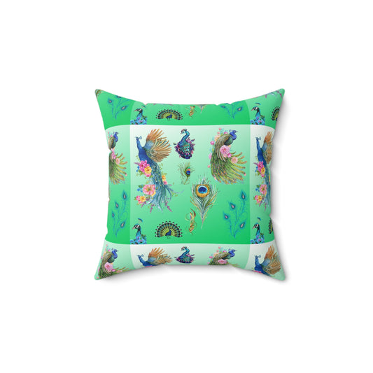 Peacock - Spun Polyester Square Pillow