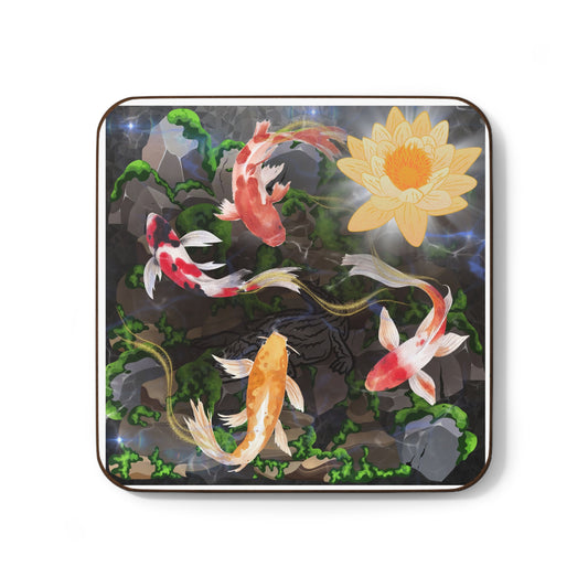 Koi Pond - Hardboard Back Coaster