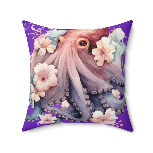 Pretty Octopus Spun Polyester Square Pillow