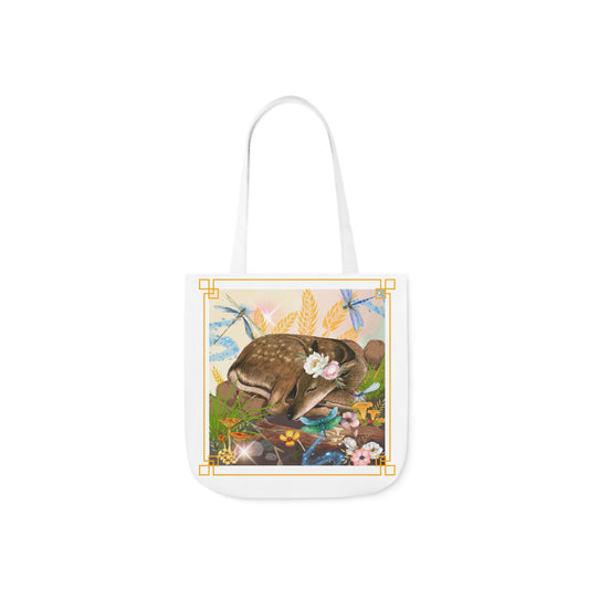 Oh Deer and Dragonfly Dreams Canvas Tote Bag, 5-Color Straps