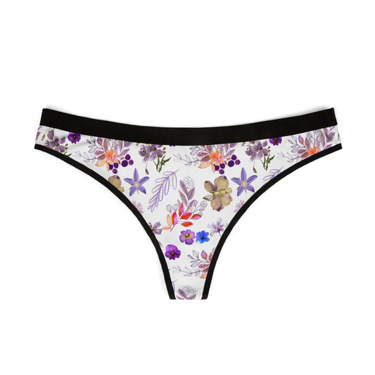 Purple Flowers Women's Thongs