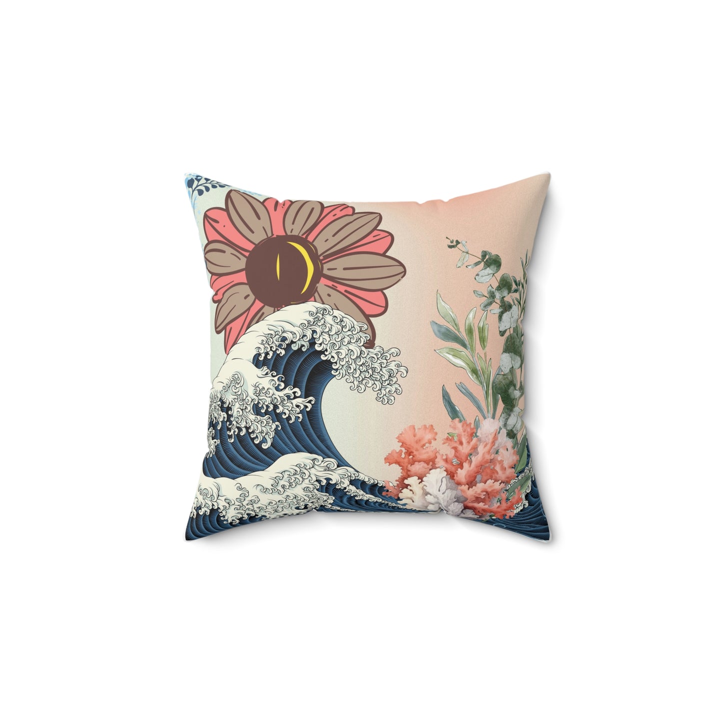 Breaking Waves Spun Polyester Square Pillow