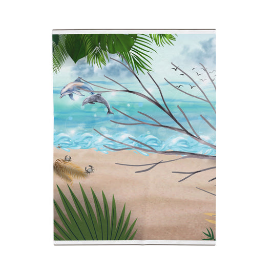 Wild Beach - Velveteen Plush Blanket