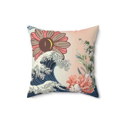 Breaking Waves Spun Polyester Square Pillow