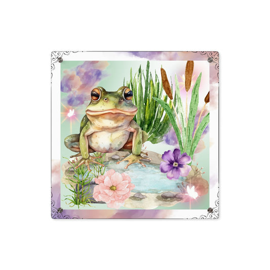 Frog By Puddle - Acrylic Wall Art Panels