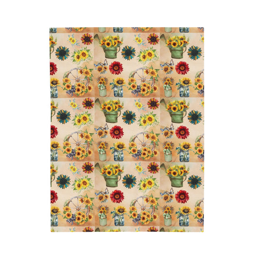 Sunflower Garden - Velveteen Plush Blanket