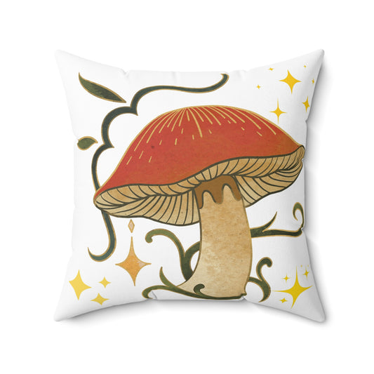 Mushroom Hunter Spun Polyester Square Pillow