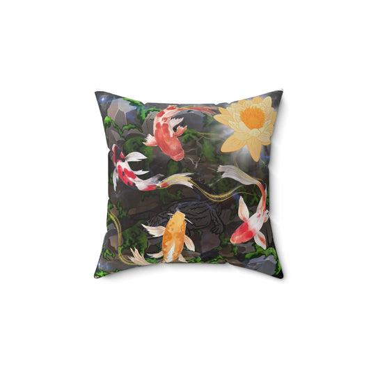 Koi Pond - Spun Polyester Square Pillow