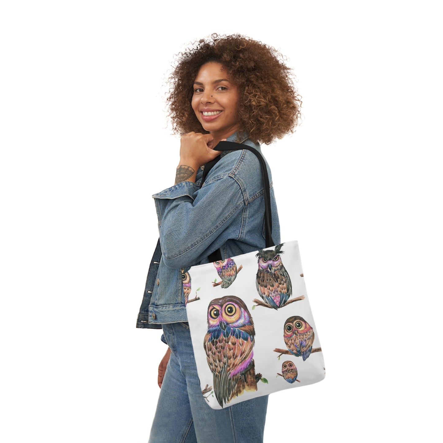 Judgmental Owls Canvas Tote Bag, 3 sizes/5-Color Straps