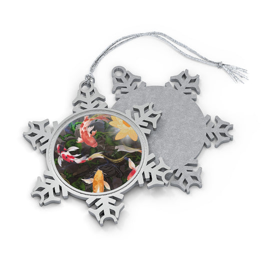 Koi Pond - Pewter Snowflake Ornament