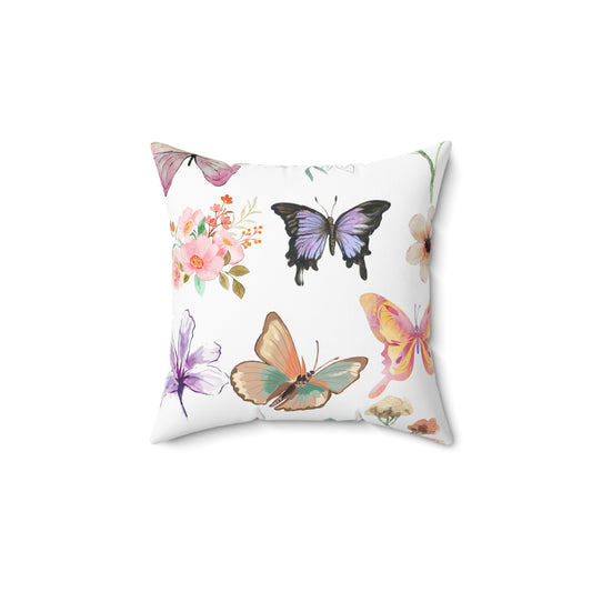 Butterflies - Spun Polyester Square Pillow