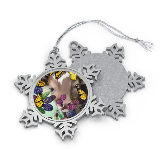 Butterfly Field- Pewter Snowflake Ornament