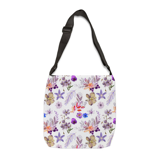 Purple Flowers - Adjustable Tote Bag