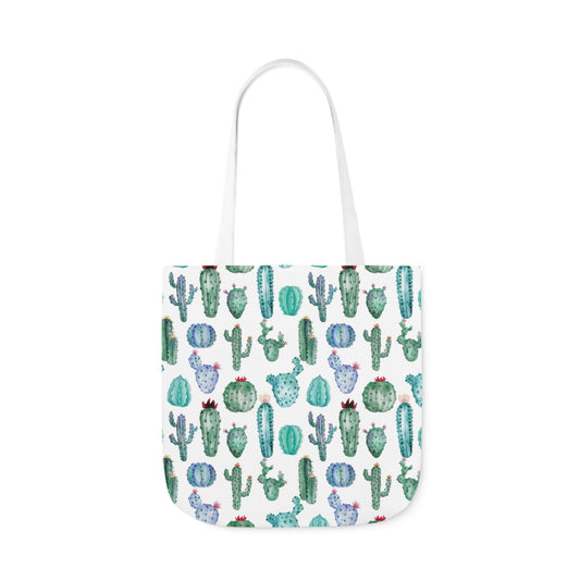 Cool Cactus Canvas Tote Bag, 3 Sizes/ 5-Color Straps