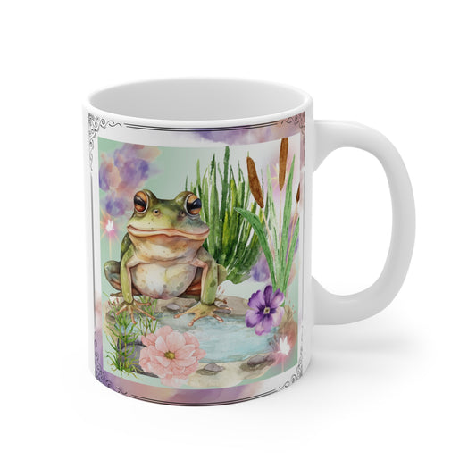 Frog by puddle Mug 11oz