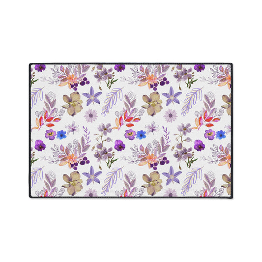 Purple Flowers Heavy Duty Floor Mat