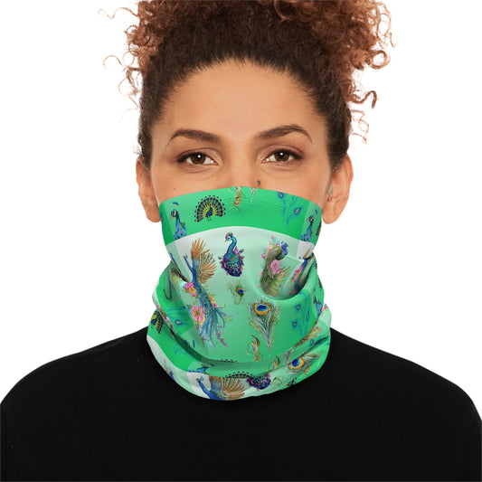 Peacock Winter Neck Gaiter With Drawstring