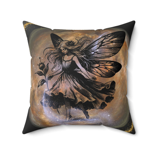 Moon Fairy Spun Polyester Square Pillow