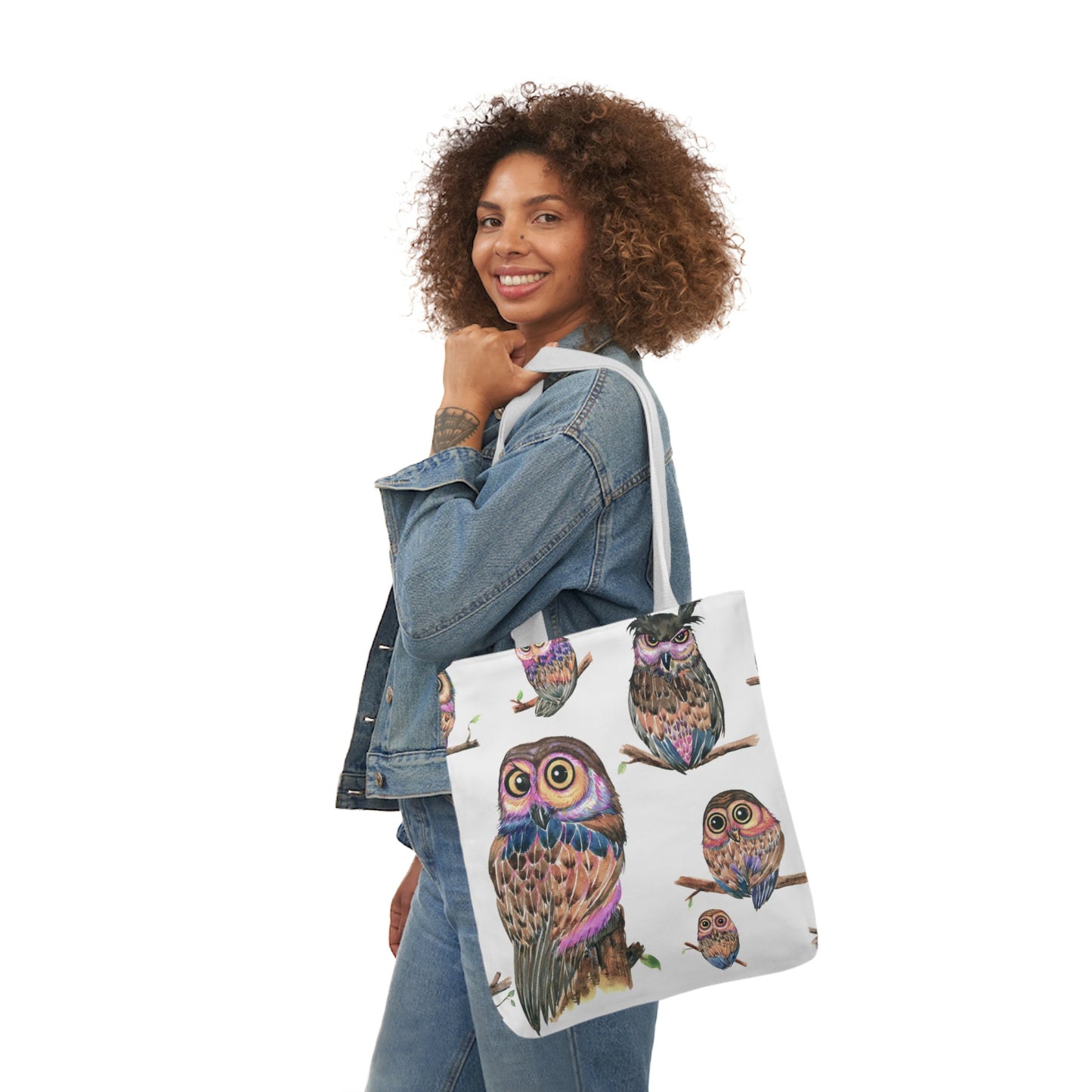 Judgmental Owls Canvas Tote Bag, 3 sizes/5-Color Straps