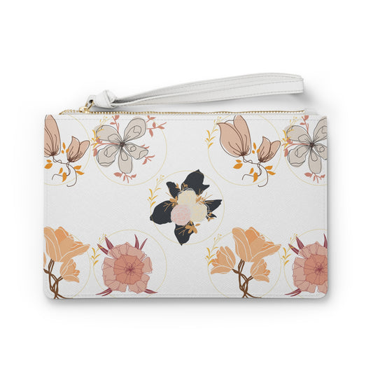 Clutch Bag- Gold Circled Flowers