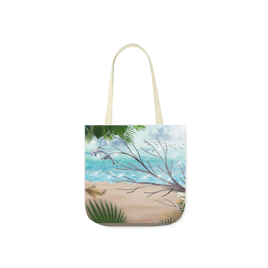 Wild Beach - Canvas Tote Bag, 5-Color Straps