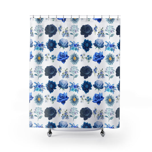 Blue Flowers - Shower Curtains