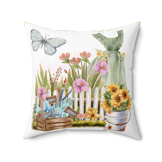 Grand Garden Spun Polyester Square Pillow