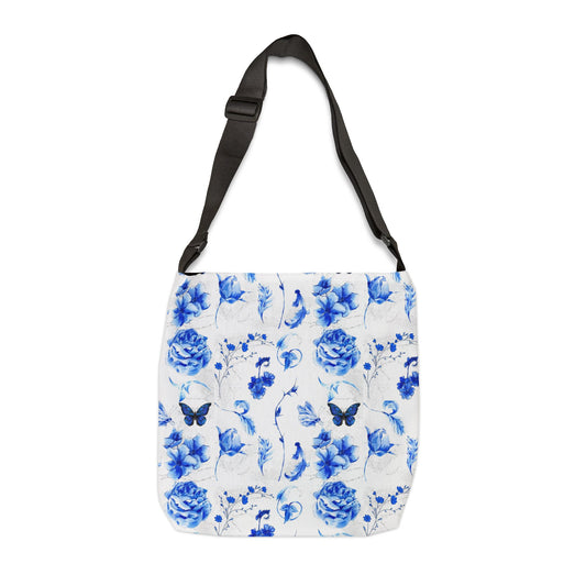 Blue Floral Adjustable Tote Bag (AOP)