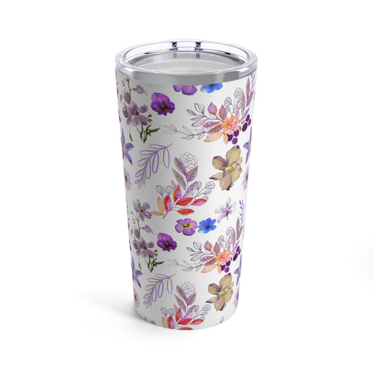 Purple Flowers Tumbler 20oz