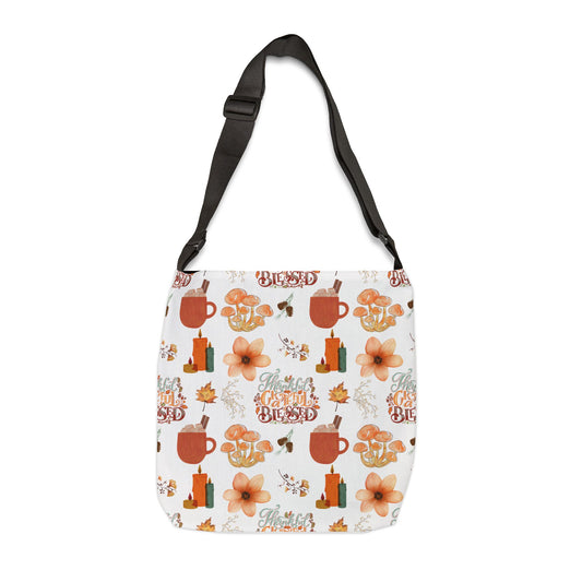 Thankful, Grateful, Blessed- Adjustable Tote Bag (AOP)