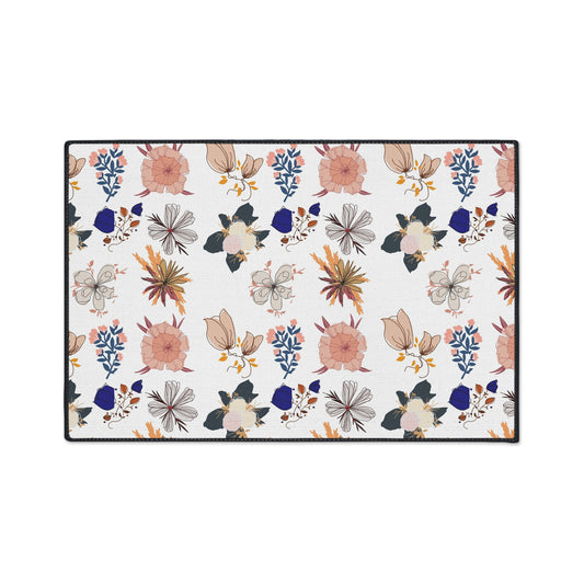 Pastel Flowers Heavy Duty Floor Mat