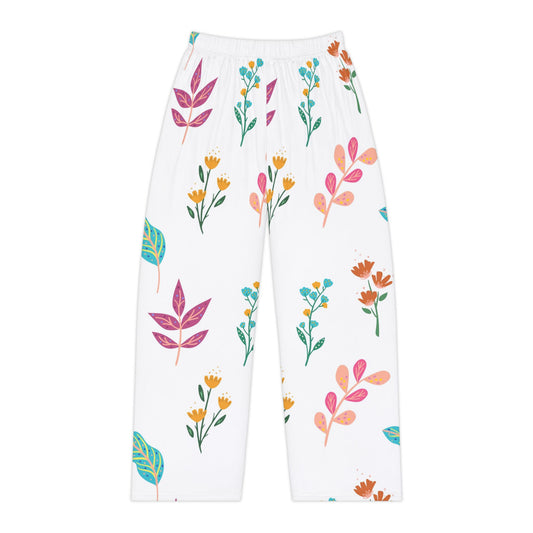 Pastel Flora Women's Pajama Pants (AOP)- Elastic