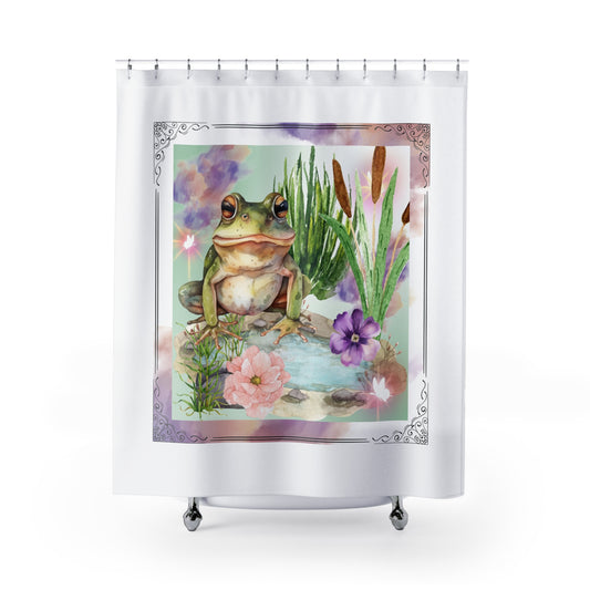 Frog by a Puddle - Shower Curtains