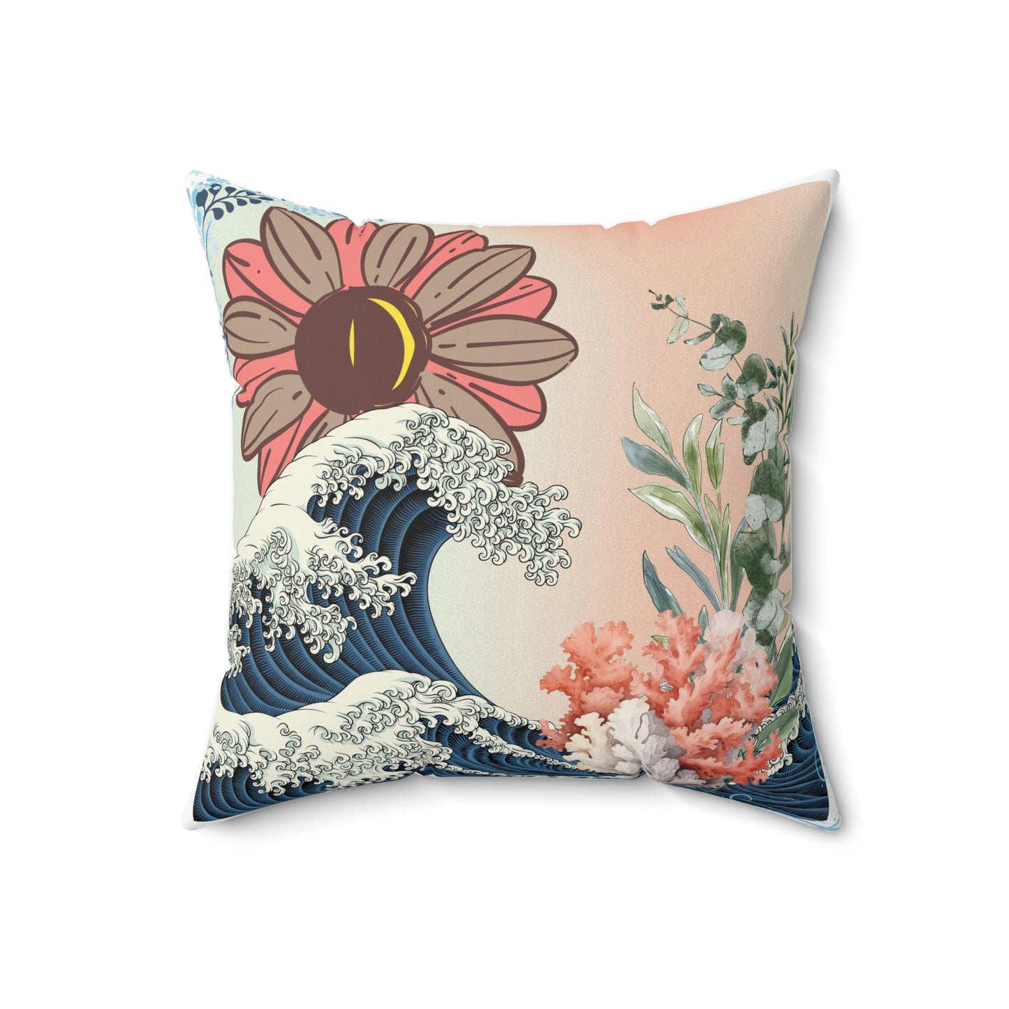 Breaking Waves Spun Polyester Square Pillow