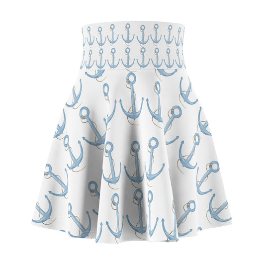 Nautical Anchor Women's Skater Skirt (AOP)