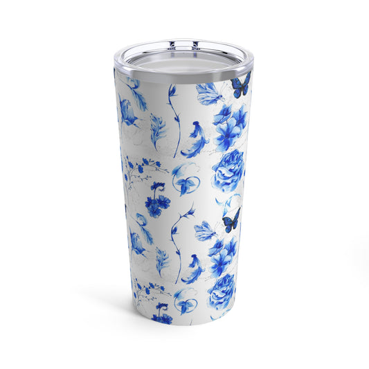 Blue Floral Tumbler 20oz