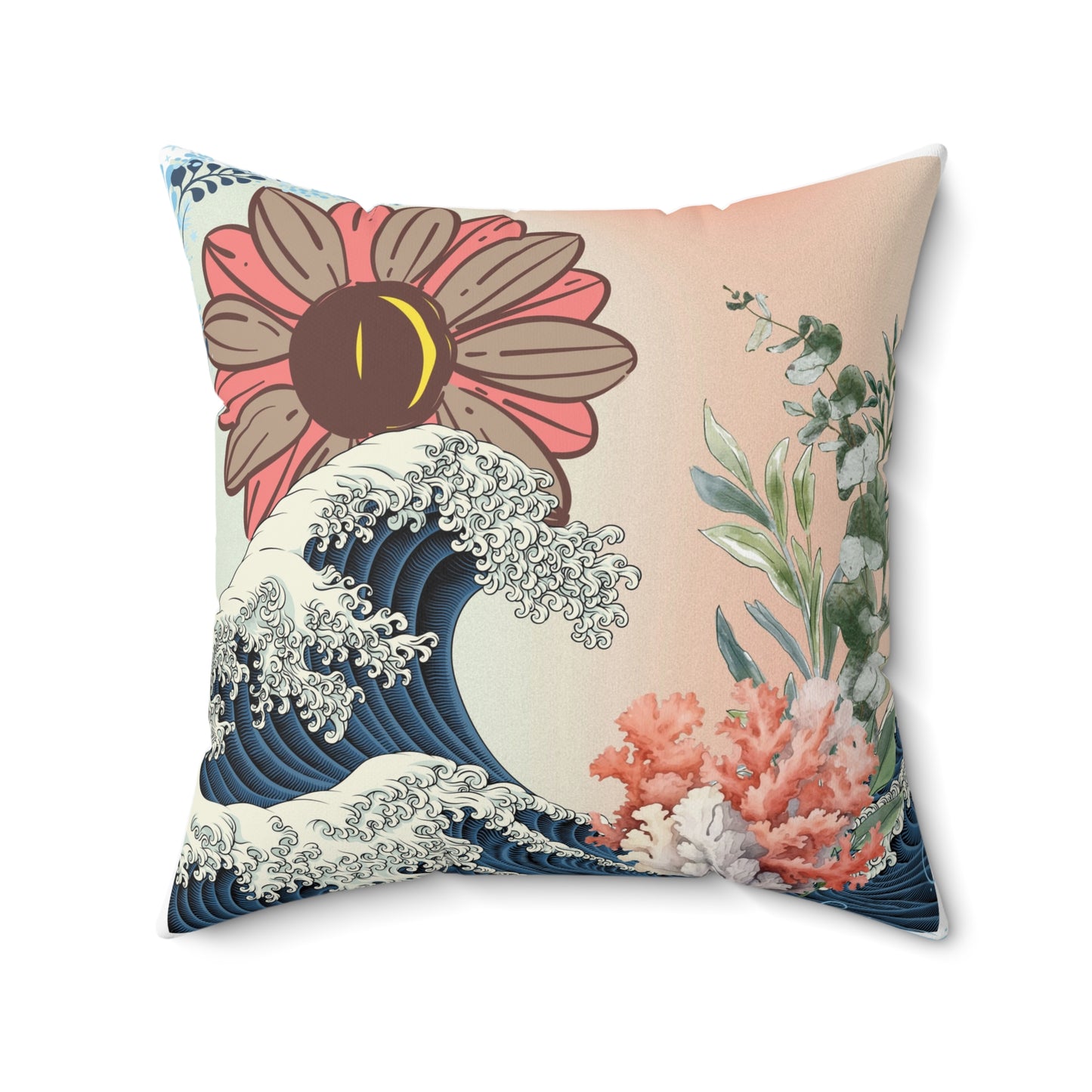 Breaking Waves Spun Polyester Square Pillow