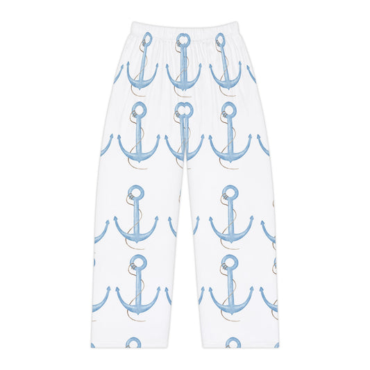 Nautical Anchor Women's Pajama Pants (AOP)- Elastic