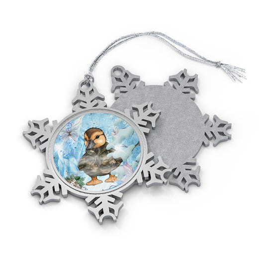 Warm Duck - Pewter Snowflake Ornament