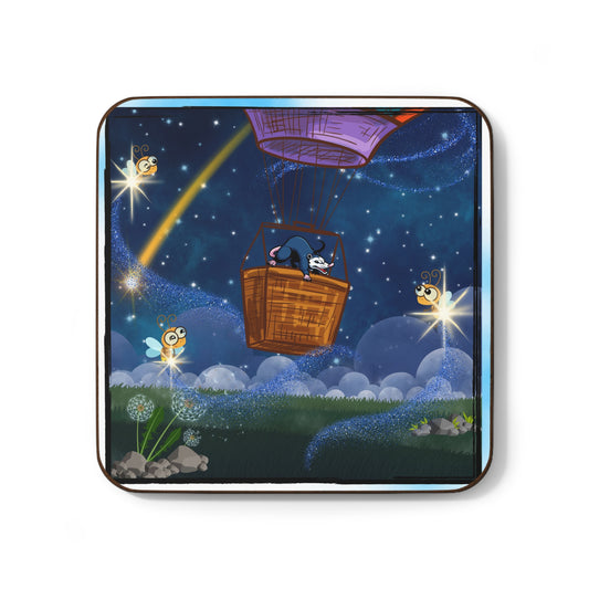 Opossum Flight - Hardboard Back Coaster