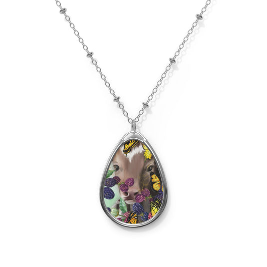 Butterfly Field Oval Necklace