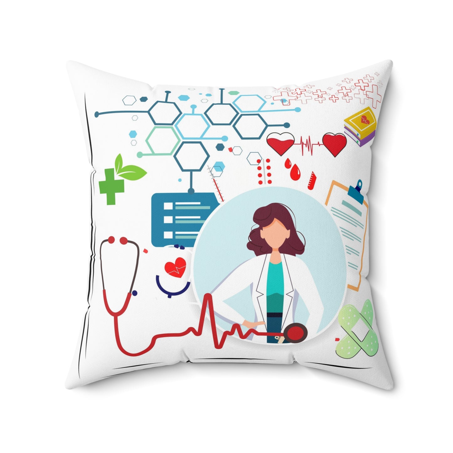 Medical Hero's Spun Polyester Square Pillow