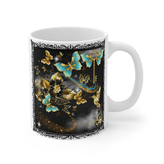 Magic Butterfly and Hummingbird Mug 11oz