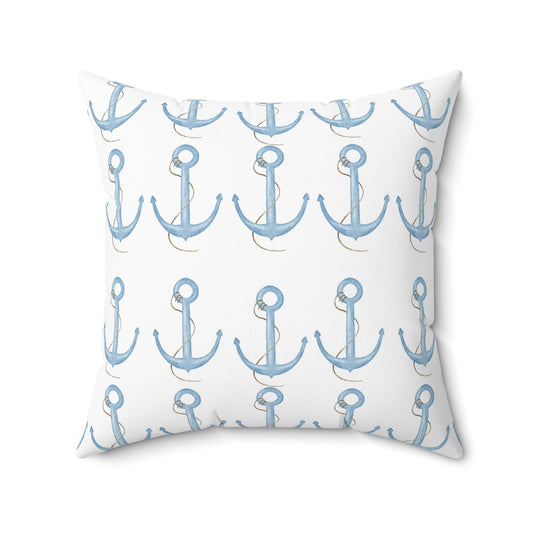 Nautical Anchor - Spun Polyester Square Pillow