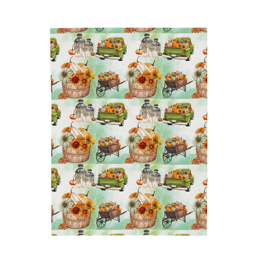 Wheelbarrow Garden - Velveteen Plush Blanket