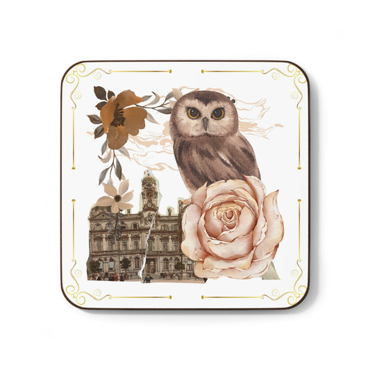 Wise Owl Hardboard Back Coaster